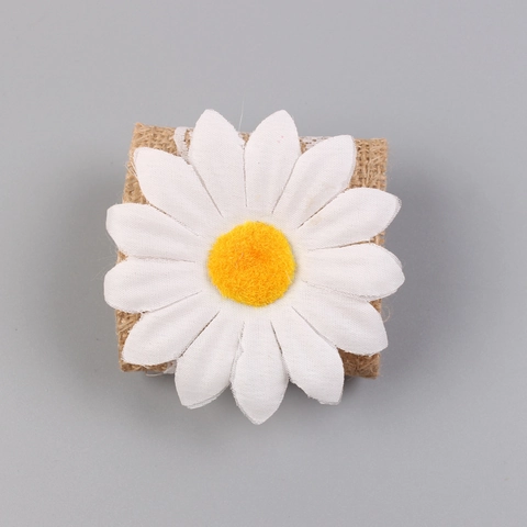 Ronds De Serviette Marguerite Jute Naturelle Avec Dentelle Décoration Table Rustique Mariage Dîner Fête