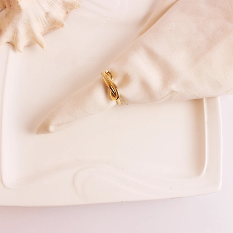 Ronds De Serviette En Métal Design Noeud Galvanisé Décoration De Table Minimaliste Pour Mariage Fête Hôtel