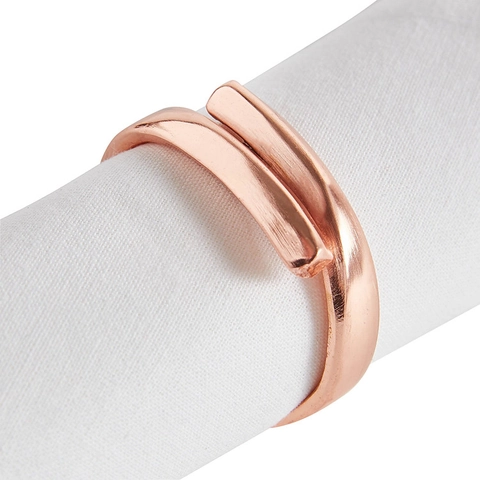 Rose Gold Minimalist Round Metal Napkin Ring Electroplated Iron Napkin Holder For Wedding Banquet Home Table Decoration