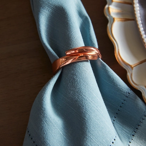 Rose Gold Minimalist Round Metal Napkin Ring Electroplated Iron Napkin Holder For Wedding Banquet Home Table Decoration