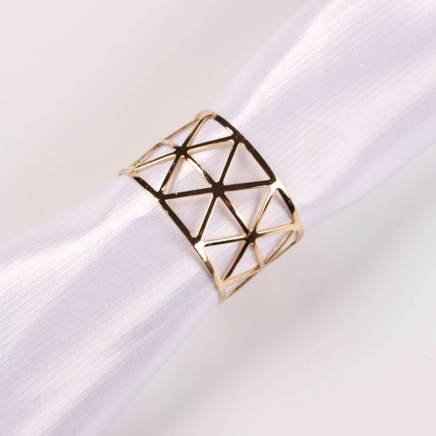 Geometric Hollow Triangle Napkin Rings Metal Electroplated Table Buckles For Hotel Wedding Banquet Party Decoration
