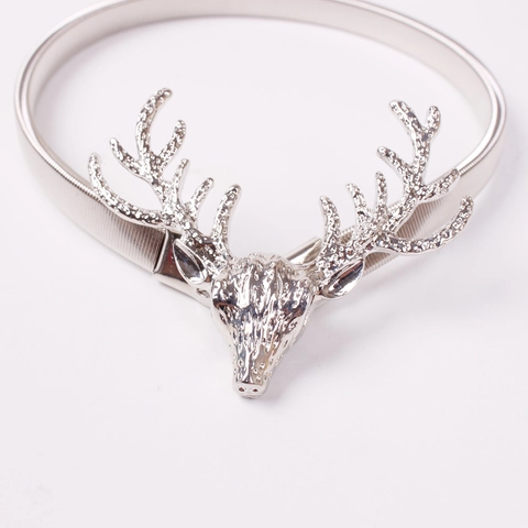 Deer Head Napkin Rings Metal Elastic Spring Buckles Christmas Reindeer Stag Table Decoration Festive Home Dining Accessory Gold
