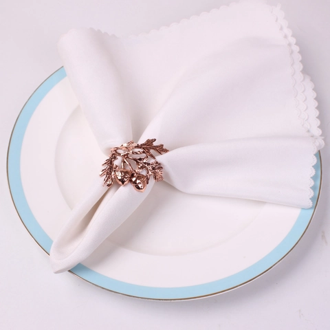 Napkin Rings Bronze Metal Zinc Alloy Acorn Oak Leaf Design For Christmas Dinner Table Decoration Retro Rustic