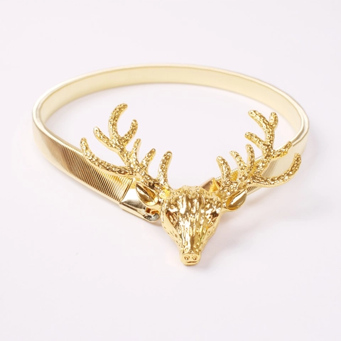 Deer Head Napkin Rings Metal Elastic Spring Buckles Christmas Reindeer Stag Table Decoration Festive Home Dining Accessory Gold