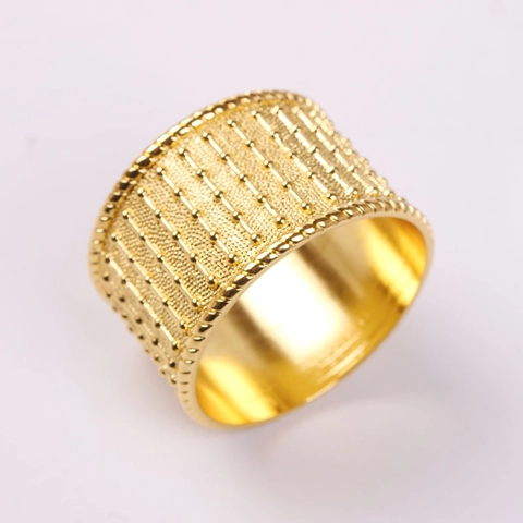 Elegant Beaded Napkin Rings Zinc Alloy Metal Mesh Texture Holders For Hotel Banquet Wedding Dinner Table Decoration