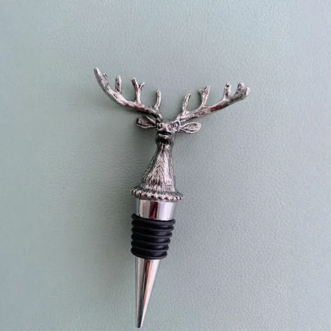 Tappo Per Bottiglia Di Vino Testa Di Cervo Lega Di Zinco Argento Riutilizzabile Ermetico Decorativo Natale Accessori Da Bar