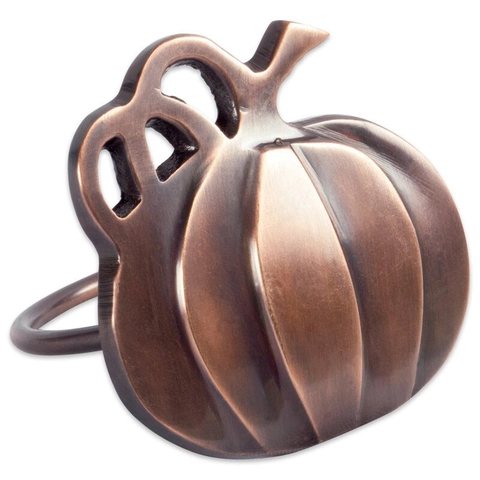 Vintage Alloy Pumpkin Napkin Ring Red Copper Hollow Out Table Decoration For Halloween Thanksgiving Party Banquet Decor