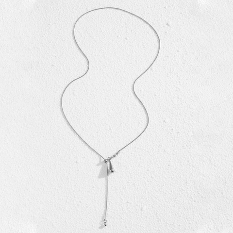 Minimalistische Lariat Halskette Mit Tropfenanhänger Aus Edelstahl Verstellbare Schlangenkette Y Form Modeschmuck Damen