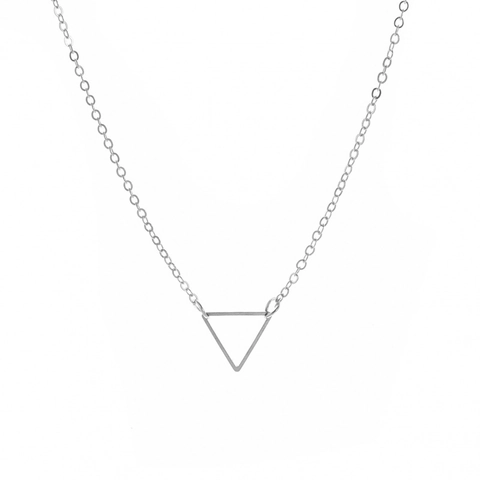 Collar Con Colgante De Triángulo Hueco De Aleación Joyería Minimalista Geométrica Para Mujeres Color Oro Y Plata Accesorio