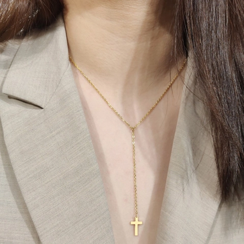 Collana Lariat A Forma Di Y Con Ciondolo A Croce Minimalista Vintage Gioielli In Rame Per Donne Uomini