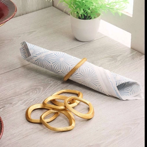 Irregular Round Napkin Rings Zinc Alloy Metal Napkin Buckles Minimalist Geometric For Wedding Dining Party Table Decor