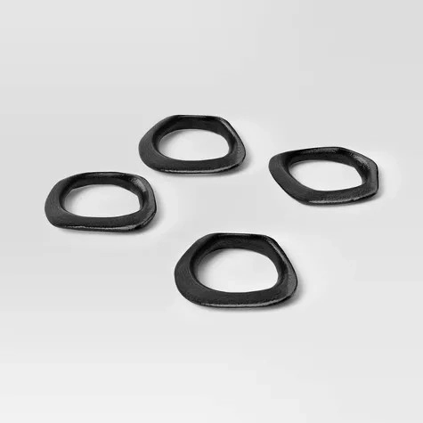 Irregular Round Napkin Rings Zinc Alloy Metal Napkin Buckles Minimalist Geometric For Wedding Dining Party Table Decor