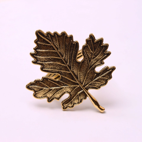 Vintage Maple Leaf Napkin Rings Metal Alloy Pumpkin Foliage Buckles Halloween Thanksgiving Table Decor Wedding Party Supplies