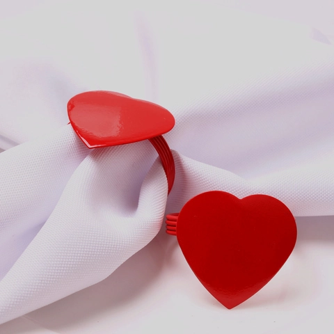 Ronds De Serviette En Forme De Cœur Rouge Métal Décoration Table Saint Valentin Mariage Romantique