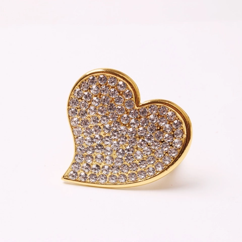 Heart Napkin Rings Rhinestone Metal Napkin Buckle For Valentines Day Wedding Party Dinner Table Decoration