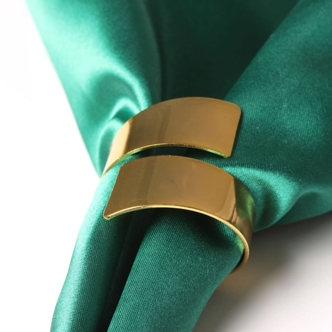 Polished Metal Napkin Ring Minimalist Spiral Blade Shape Table Decoration For Wedding Banquet Electroplated Gold Finish
