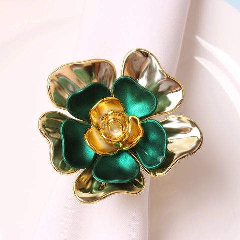 Serviettenring Rosenblüte Metalllegierung Galvanisiert Schnalle Elegant Bankett Tischdekoration Hochzeit Festlich