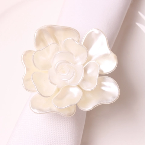 Serviettenring Rosenblüte Metalllegierung Galvanisiert Schnalle Elegant Bankett Tischdekoration Hochzeit Festlich