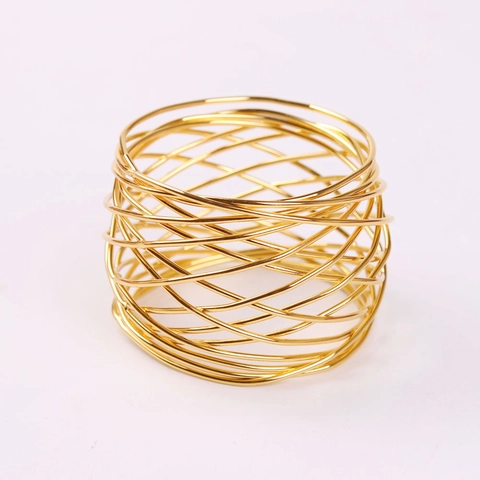 Napkin Rings Metal Wire Wrap Mesh Hollow Out Gold Plated Table Decoration Elegant Modern Wedding Dinner Parties