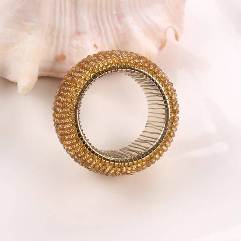 Ronds De Serviette Perles Faits Main Perles De Rocailles Support De Serviette Rond Pour Mariage Et Décoration De Table