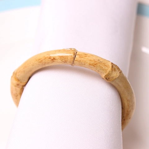 Napkin Rings Natural Bamboo Round Knot Design Rustic Table Decoration For Wedding Dinner Party Eco Friendly Handcrafted
