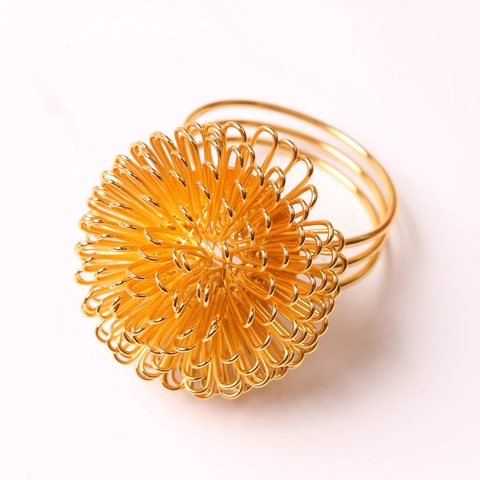 Napkin Rings Metal Wire Wrapped Ball Flower Shape Napkin Holders For Wedding Banquet Hotel Dining Table Decor Luxury
