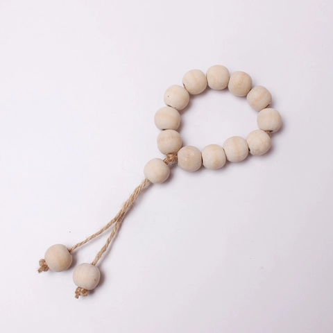 Wooden Bead Napkin Rings Handmade Wood Beads And Hemp Rope Tassel Bohemian Farmhouse Table Decoration Christmas Wedding