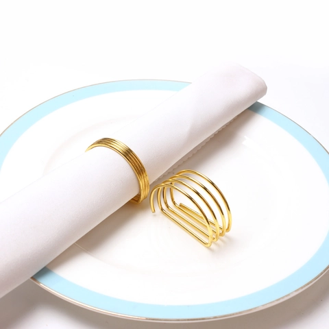 Servilleteros De Espiral De Metal Minimalistas Hebilla De Resorte Geométrica Para Decoración De Mesa De Cena De Boda