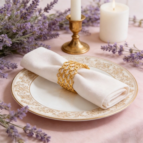 Serviettenringe Im Europäischen Stil Luxus Gewebtes Mesh Eisendraht Galvanisiert Für Hochzeit Abendessen Party Tischdekoration