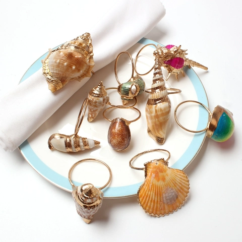 Portatovaglioli Nautici a Forma di Conchiglia in Lega di Zinco Conchiglia Naturale Decorazione Tavola per Matrimonio Banchetto Casa