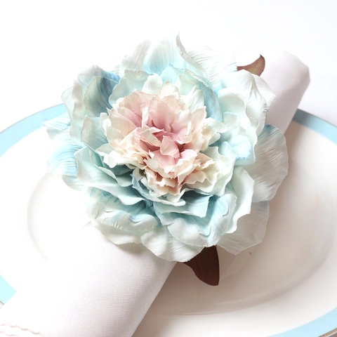 Peony Flower Pumpkin Maple Leaf Napkin Ring For Wedding Thanksgiving Halloween Table Decor Cloth Napkin Holder Accessory