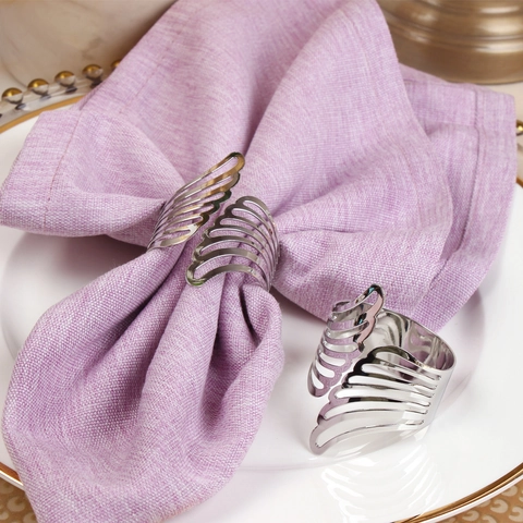 Angel Wing Feather Napkin Rings Zinc Alloy Napkin Holder Electroplated Gold Silver Rose Gold For Wedding Table Decor Party