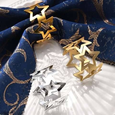 Servilleteros De Estrella Metal Estrella De Cinco Puntas Soporte De Servilletas Para Boda Hotel Fiesta Decoración De Mesa Elegante