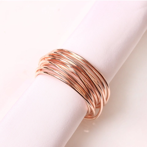 Metal Wire Wrapped Napkin Rings Electroplated Creative Spiral Design For Wedding Hotel Dinner Table Decoration