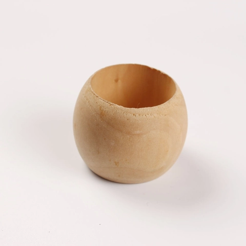 Natural Wood Napkin Rings Round Ball Design Solid Wooden Table Decor For Hotel Restaurant Wedding Party Rustic Style