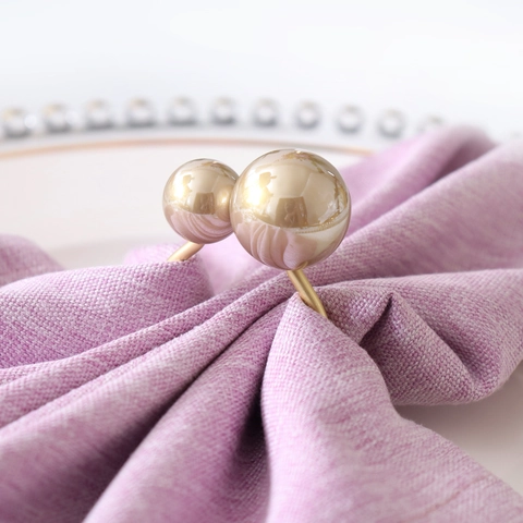 Servilletero de Aleación Minimalista Moderno Con Doble Perla de Imitación Lujo Dorado Plateado Hebilla de Decoración Para Boda Banquete Restaurante Hotel