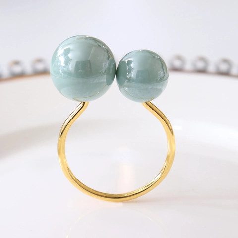 Napkin Rings Metal U-Shaped With Double Imitation Artificial Pearls Elegant Table Buckles For Wedding Hotel Dining Decoration