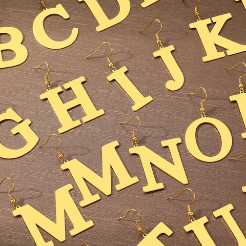 Anfangsbuchstaben Ohrhänger Edelstahl Markante Alphabet Tropfen Für Damen Modischer Statement Schmuck