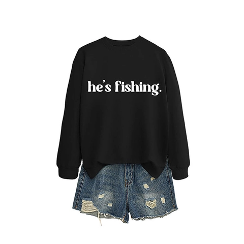 Felpa Donna Girocollo Manica Lunga Misto Cotone Vestibilità Ampia Top Casual Con Stampa Lettere