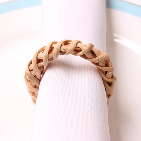 Portatovaglioli In Rattan Intrecciato A Mano Fibbie Per Tovaglioli In Paglia Naturale Per Matrimoni Decorazione Tavola Rustica