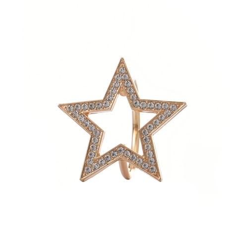 Christmas Star Napkin Rings Zinc Alloy Rhinestone Hollow Five-pointed Star Napkin Buckles For Dining Table Wedding Banquet Home Party Decor