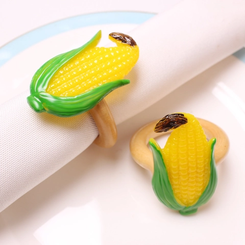 Portatovaglioli Pastorale Simulazione Frutta Verdura In Lega Resina Legno Decorativo Tovagliolo Fibbia Per Tavolo Da Pranzo Matrimonio Festa Decorazione
