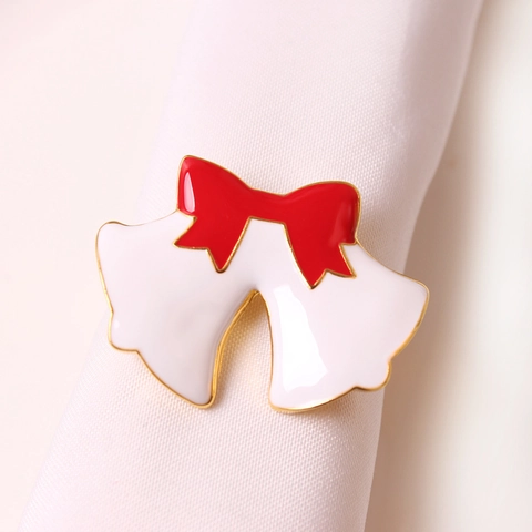 Portatovaglioli di Natale Lega Smalto Babbo Natale Albero di Natale Fiocco di Neve Renna Campana Decorazione Tavola