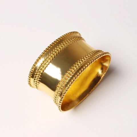 Zinc Alloy Napkin Rings Beaded Edge Metal Napkin Buckles For Table Decor Wedding Hotel Polished