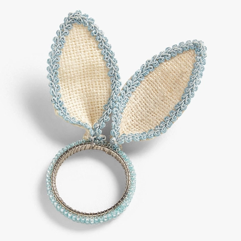 Rabbit Ear Napkin Rings Burlap Fabric Metal Buckle Holder Easter Thanksgiving Party Table Decoration Rustic Style