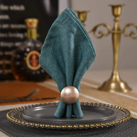 Metal Napkin Rings Electroplated Round Ball Dome Napkin Buckles For Wedding Hotel Dinner Table Decoration Elegant Matte