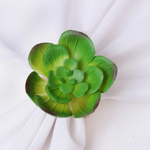 Portatovagliolo Succulento Simulazione Pianta Verde Decorazione In EVA Artificiale Con Cappio Intrecciato A Mano Per Decorazione Tavola Ristorante Stile Rustico