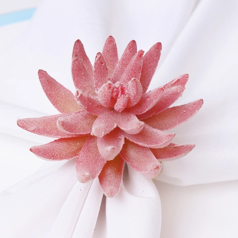 Servilleteros De Suculentas Artificiales Hebillas De Servilleta De Plantas Simuladas Para Hotel Boda Banquete Mesa Decoración Accesorios Estilo Europeo