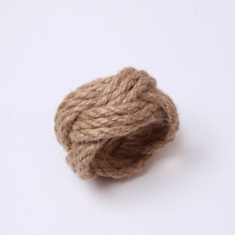 Handmade Woven Jute Napkin Rings Natural Hemp Rope Buckles Rustic Table Decor For Wedding Hotel Home Dining