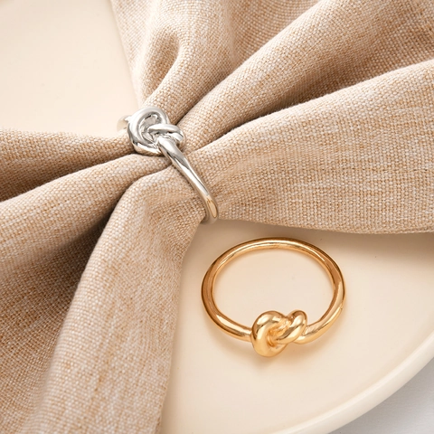 Napkin Rings Zinc Alloy Electroplated Knot Shape Bowknot Buckle For Wedding Party Dinner Table Decor